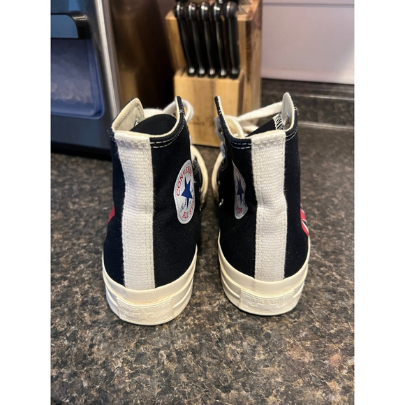 Like New Converse x Comme des Garcons Play Chuck 70 Hi Sneakers - Picture 7 of 12
